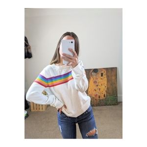 Forever 21 Rainbow Crew Neck
